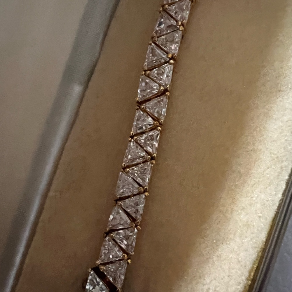 Suzanne Somers gold over stirring Silver 925 stamped CZ tennis bracelet NIB - Picture 12 of 16